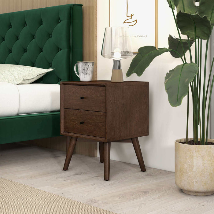 Caroline MCM Style Solid Wood Nightstand