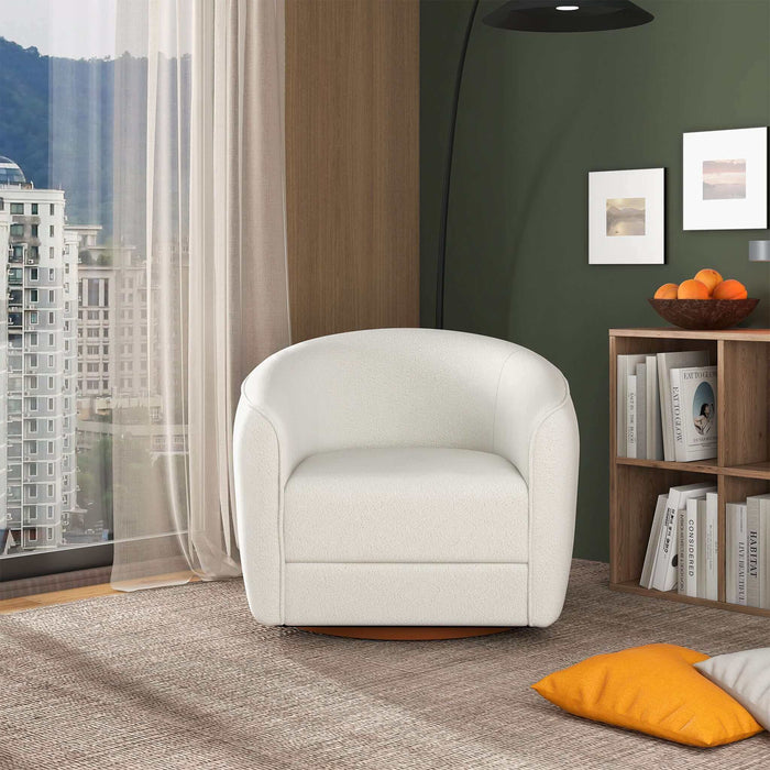 Silla Boucle o de terciopelo giratoria moderna de mediados de siglo 'Elise'