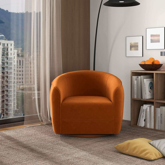 Silla Boucle o de terciopelo giratoria moderna de mediados de siglo 'Elise'