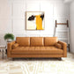 Catherine MCM Styled Tufted Leather Sofa Couch (84")