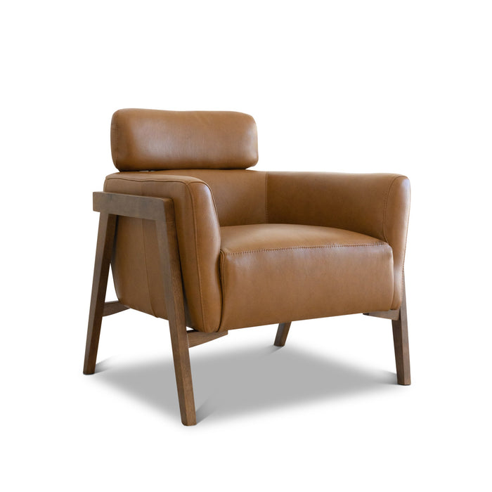 Kayson MCM Tan Leather Lounge Chair