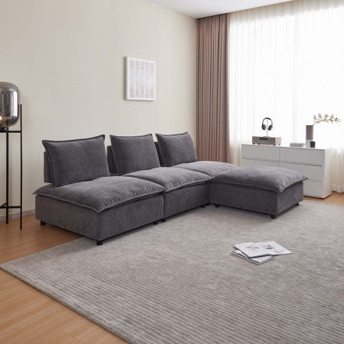 Modern Cloud Armless Modular Sectional Sofa (4 Colors - Various Sizes)