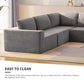 Modern Modular Low Profile Square Arm Corner Sectional Sofa (116")