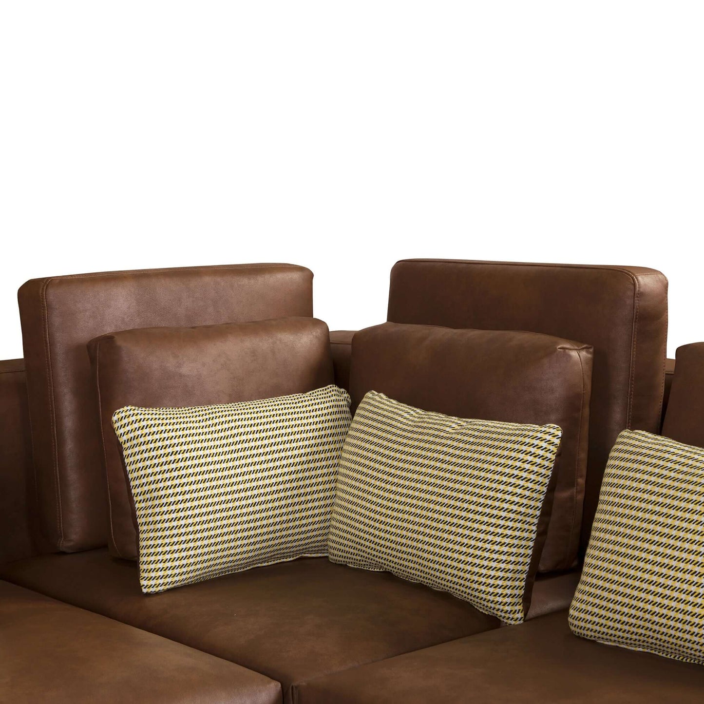 Modular Corner Sectional Sofa with Movable Ottoman in Brown or Black (113")