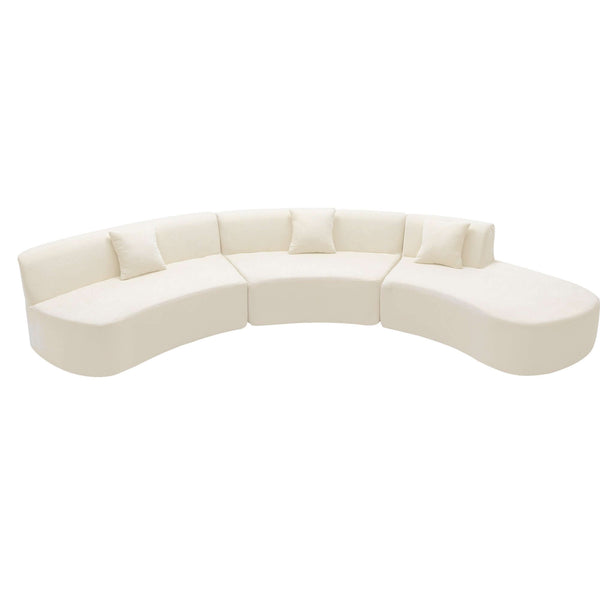 Modular Curved Sectional Sofa Chenille Fabric 136.6