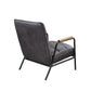 Nignu Accent Lounge Chair, Top Grain Channel Tufted Leather & Matte Iron Base - Revel Sofa 