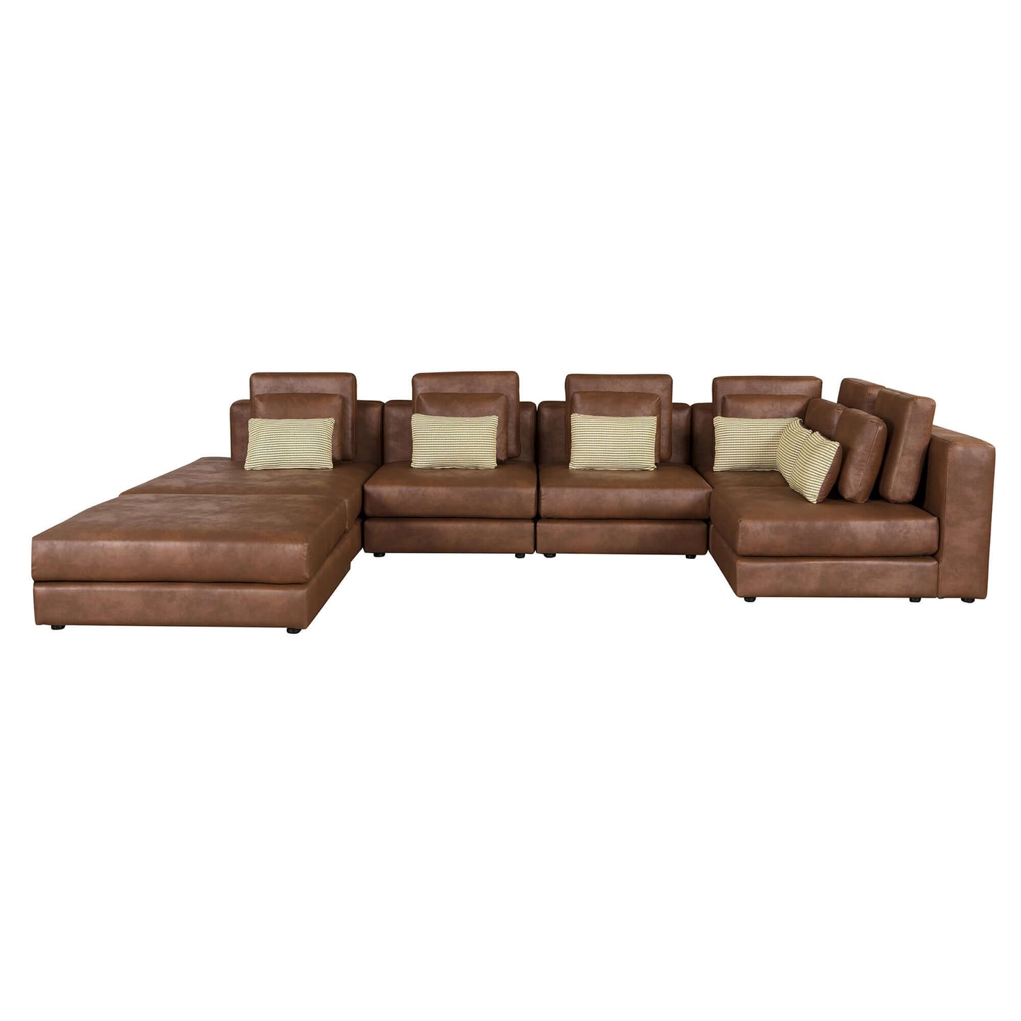 Modular Minimalist U Shape Sectional Sofa w/ Ottoman 113" (2 Colors)