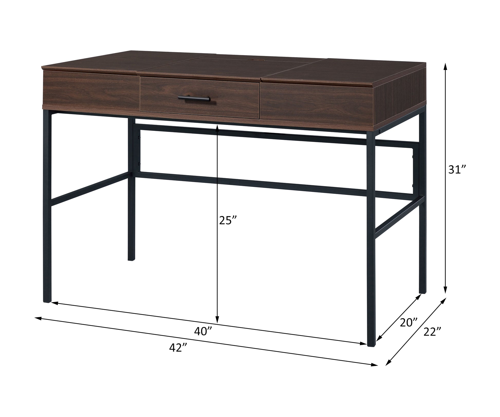 Verster Writing Desk 42" Oak Finish - Storage & Built-in USB Port - Revel Sofa 