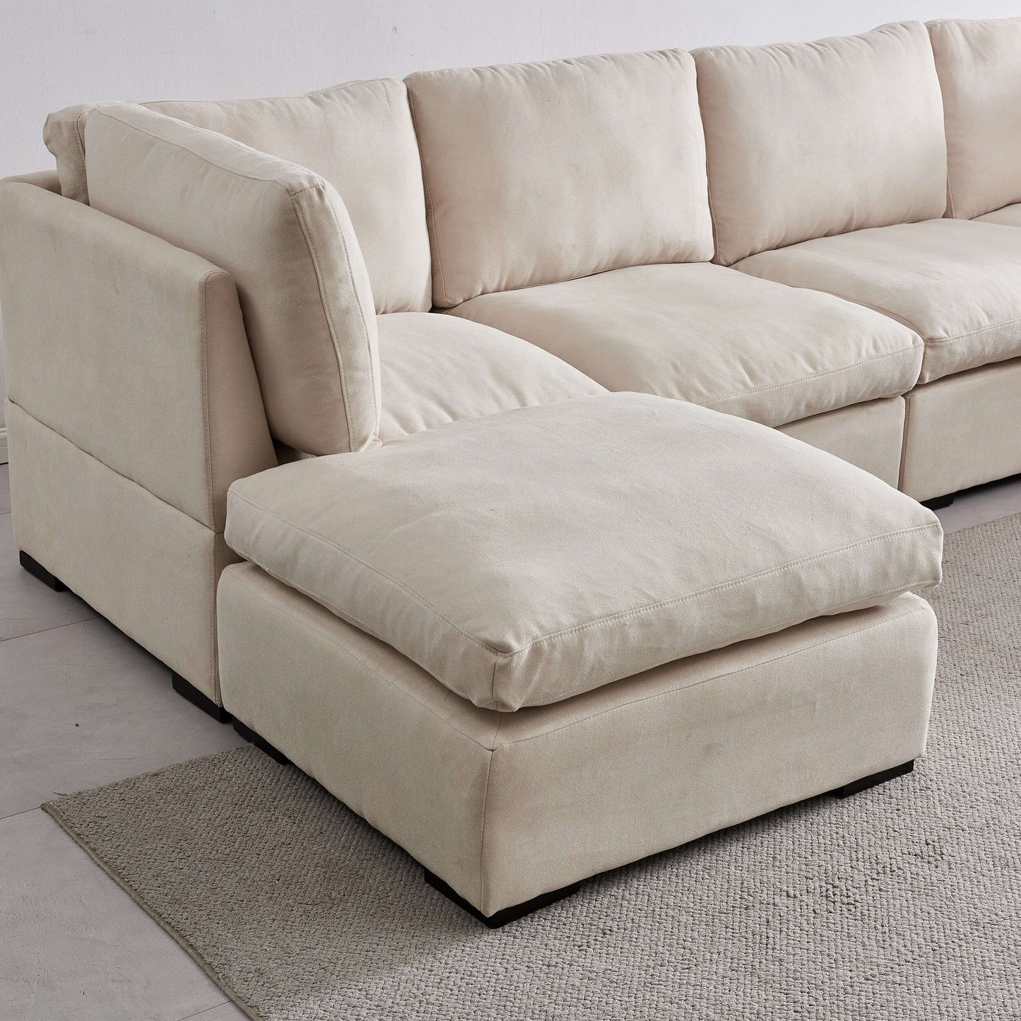 Modern Modular Cloud L Shape or Dual Chaise Sectional Sofa