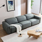 Modern Leather Deep Seated Adjustable Headrest Sofa 123" (2 Colors)