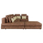 Modular Corner Sectional Sofa with Movable Ottoman in Brown or Black (113")