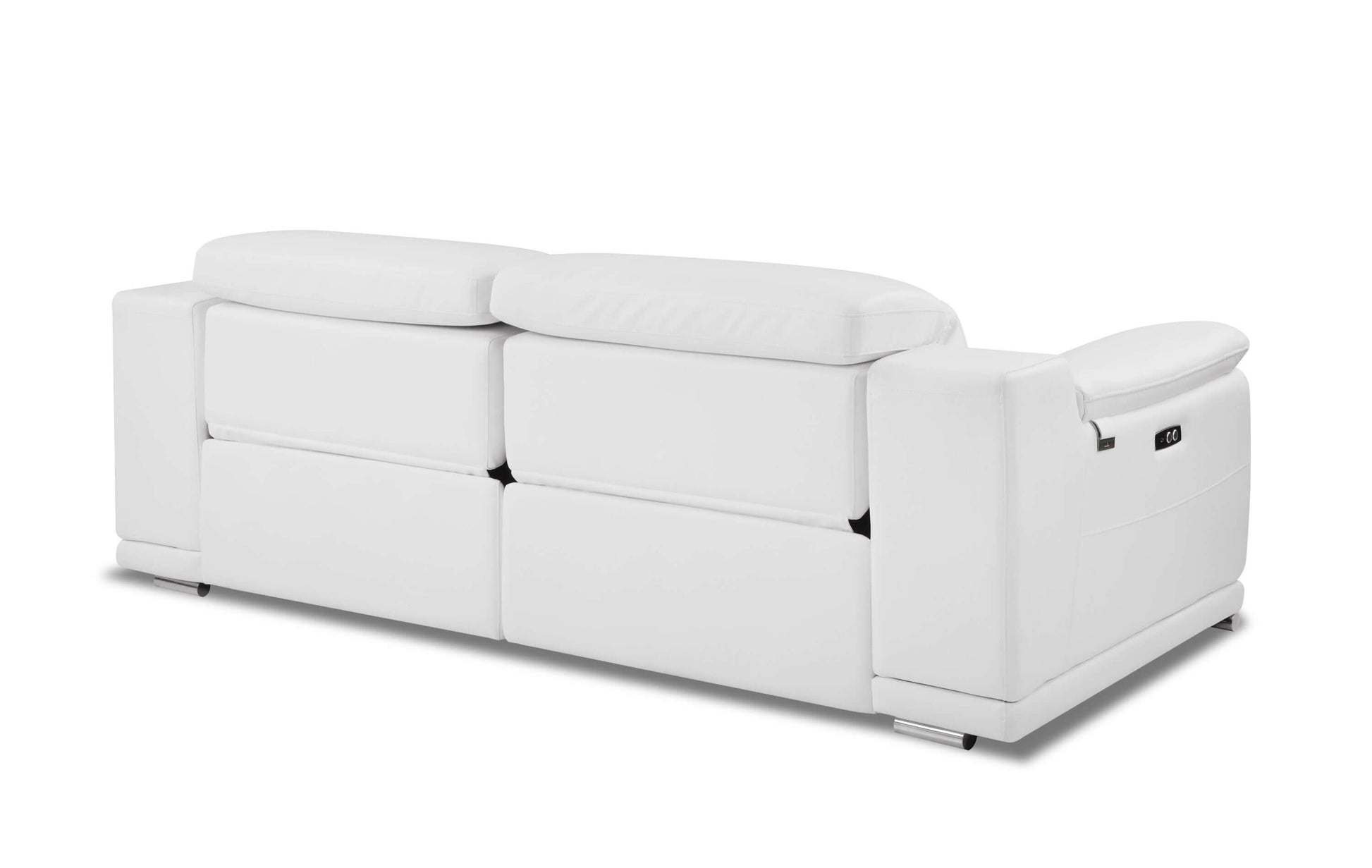 Genuine Leather Power Reclining Sofa, White 87” - Revel Sofa 