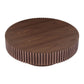 Round MDF wood coffee table with a 39" diameter and sturdy pedestal base, ideal for contemporary small living rooms and apartments.