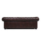 Classic Chesterfield Tufted Leather Nailhead Sofa 95" (5 Colors)