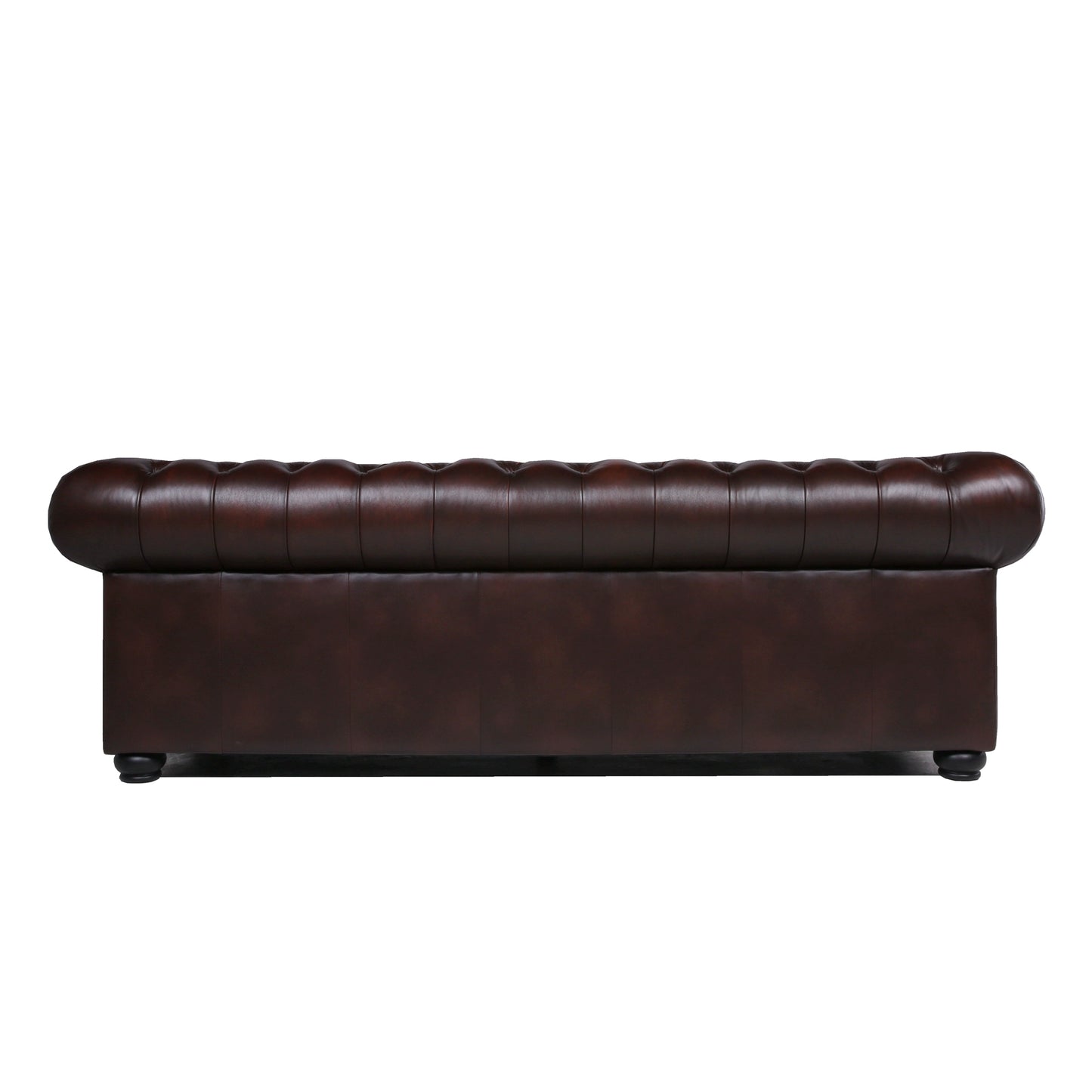 Classic Chesterfield Tufted Leather Nailhead Sofa 95" (5 Colors)