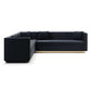 Glamorous Channel Tufted Velvet Square Arm Corner Sectional Sofa