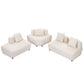 Modern Modular 3-piece Sectional Boucle Sofa in Beige or Gray