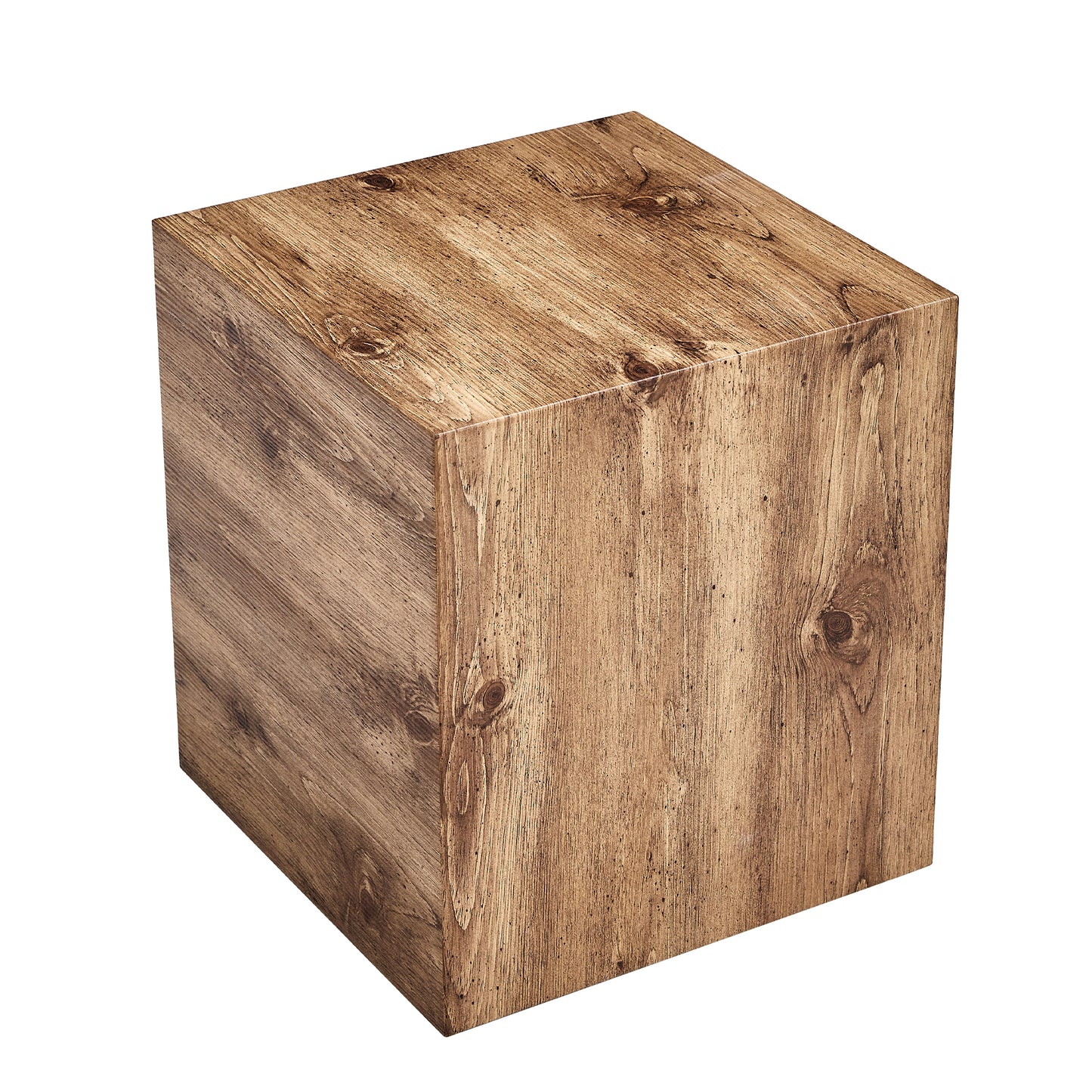 Square Cube MDF Wood Accent Table 15.75"