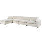 Modular 5 Seat Sectional Cloud Sofa with Ottoman in Beige or Gray (176")