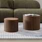 Handcrafted MDF Round Accent Table Set w/ Storage (2 Colors)