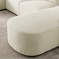 Modular Sectional Sofa with Chaise and Ottomans - Loop Yarn Boucle Fabric in Beige 113" - Revel Sofa 