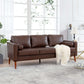 MCM Faux Leather 3 Seat Sofa 77"