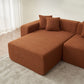 Contemporary Low Profile Sectional Chaise Foam Sofa 105" (3 Colors)