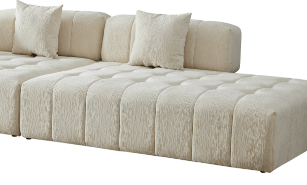 Modern Tufted Modular 3pc. Sectional Sofa 143” - Revel Sofa 