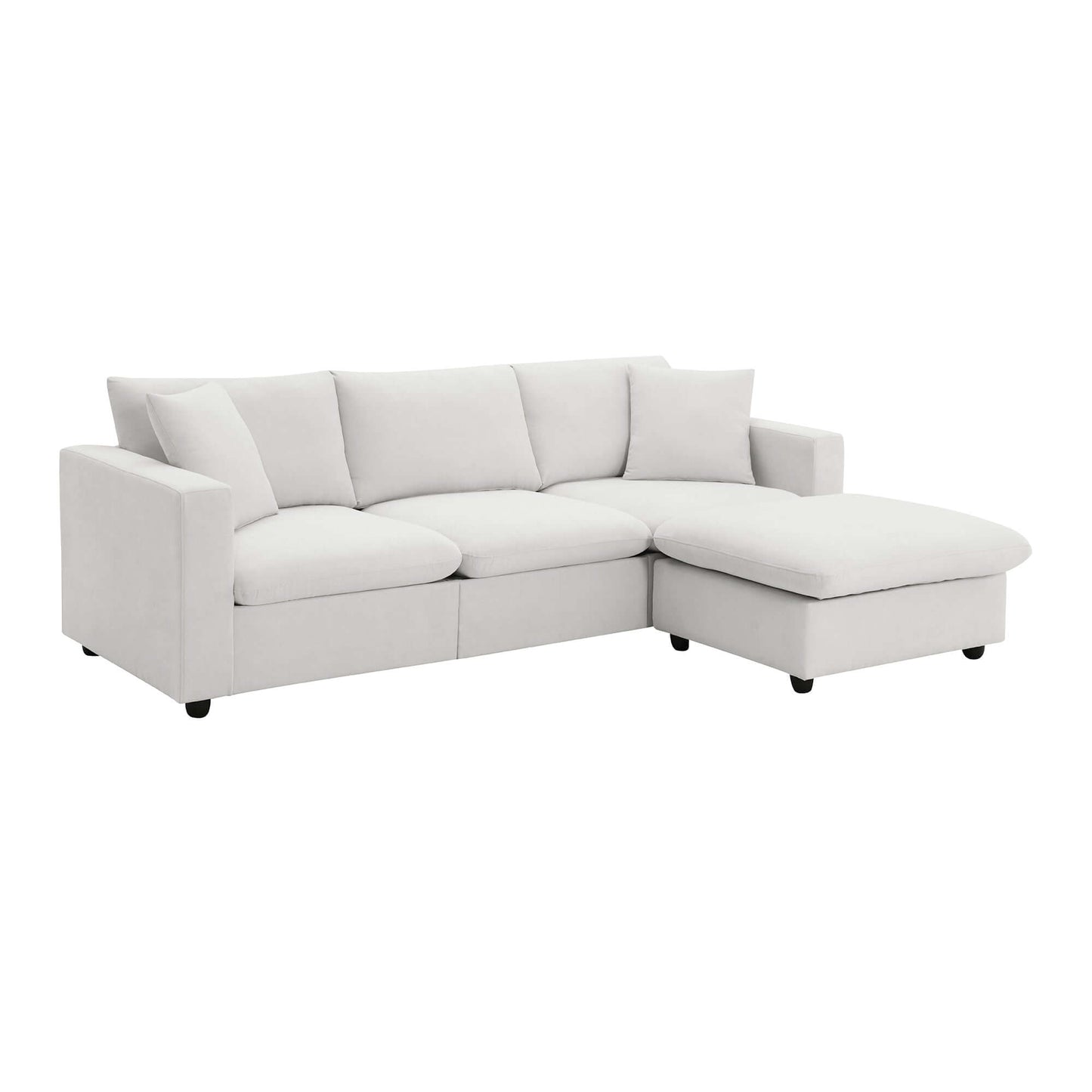 Modern Sectional Chaise Sofa w/ Chaise Ottoman 100" (4 Colors)