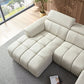 Modern Leather Chaise Sectional Sofa w/ Adjustable Foot & Headrest 113" (2 Colors)