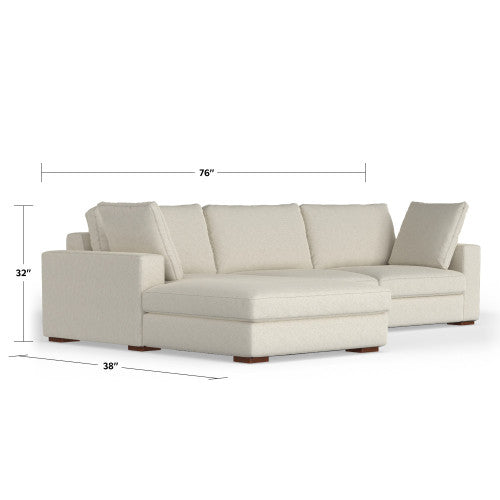 Charlie Modern Deep Seat Sectional Chaise Sofa 122" (2 Colors)