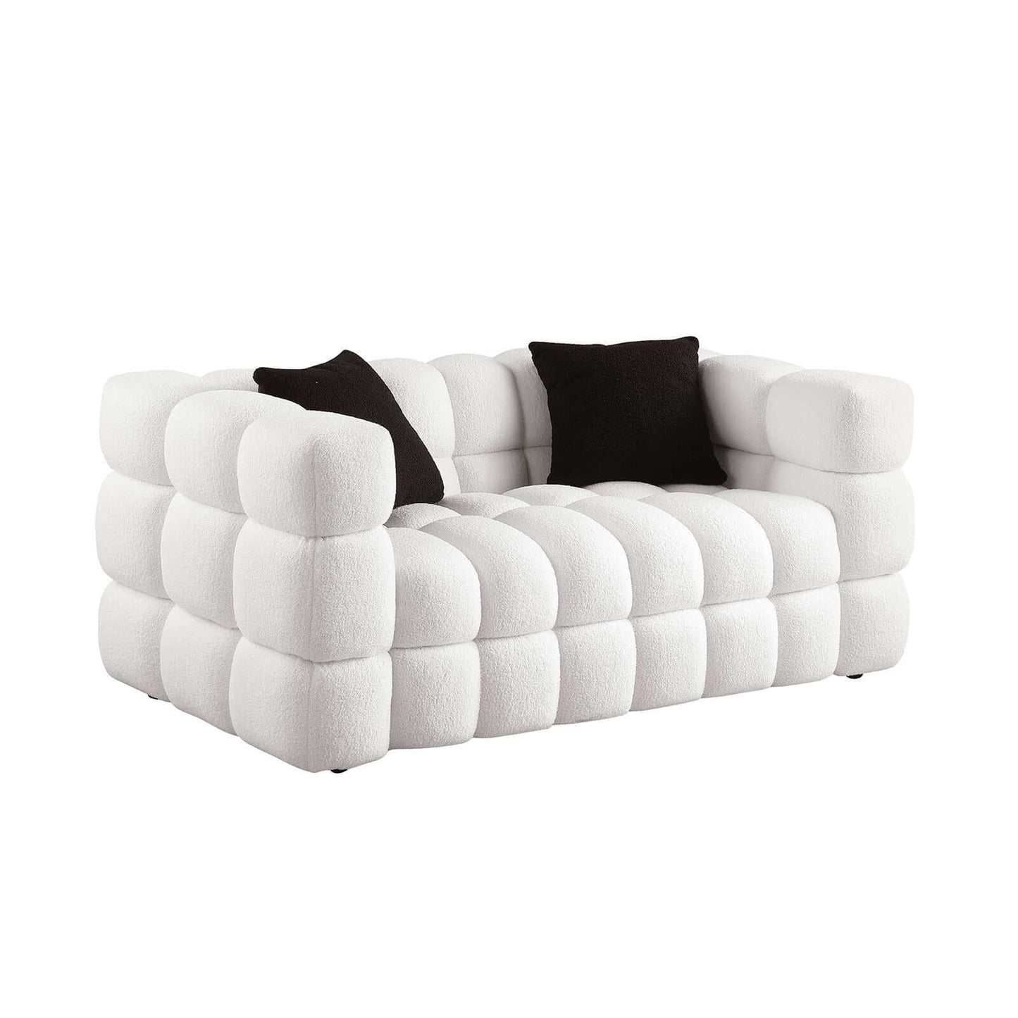 Modern Tufted Marshmallow Boucle Sofa (3 Colors)