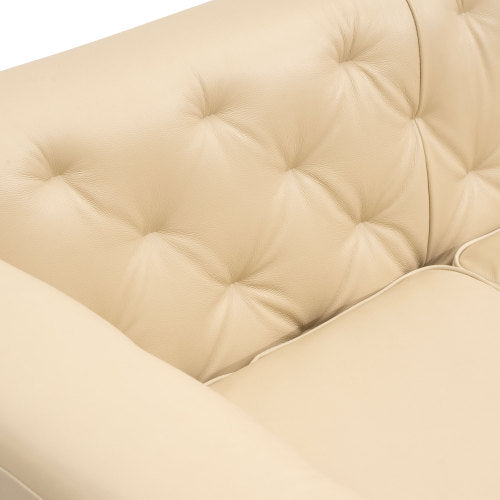 MCM Tufted Leather 3 Seat Sofa 92" (3 Colors)