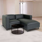 Black Faux Leather Modern L-Shaped Chaise Sofa 84" - Revel Sofa 