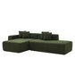 Contemporary Low Profile Sectional Chaise Foam Sofa 105" (3 Colors)