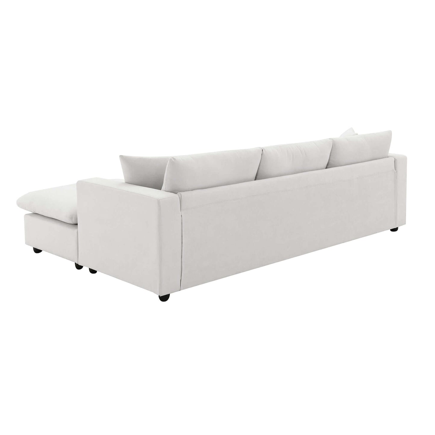 Modern Sectional Chaise Sofa Convertible Ottoman 4 Colors (100")