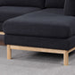 Hallie Black Sherpa Dbl Chaise U-Shape Sectional Sofa (124")