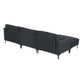 MCM Velvet Sectional Sofa with Ottoman in Gray or Black 104"