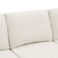 Close-up of modular U shape dual chaise chenille fabric sectional sofa backrest in cream color.