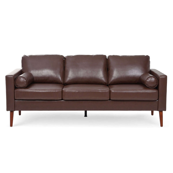 MCM Faux Leather 3 Seat Sofa 77