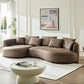 Modern Curved Faux Leather Chaise Sofa Sectional 128" (3 Colors)