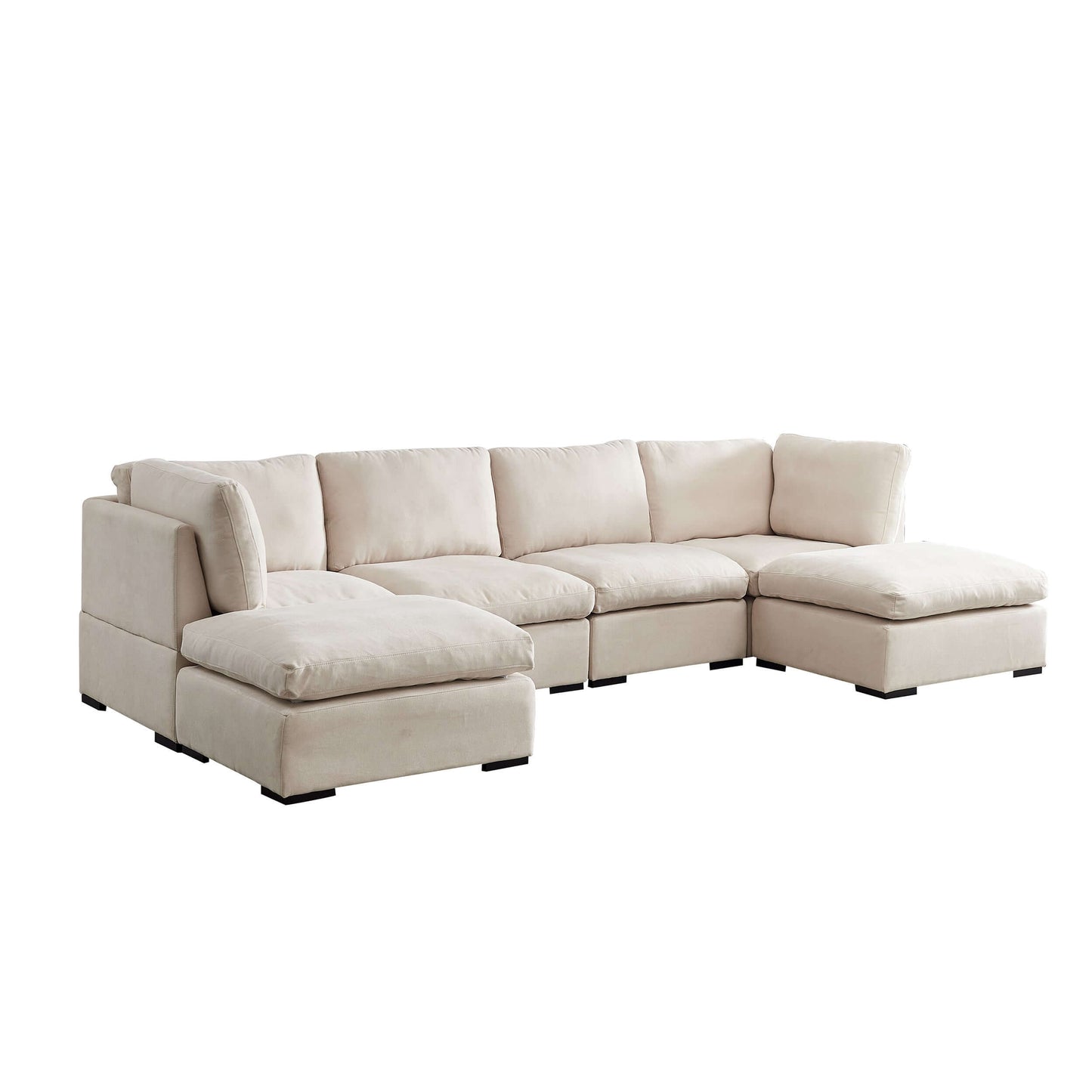 Modern Modular Cloud L Shape or Dual Chaise Sectional Sofa