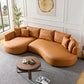 Modern Curved Faux Leather Chaise Sofa Sectional 128" (3 Colors)