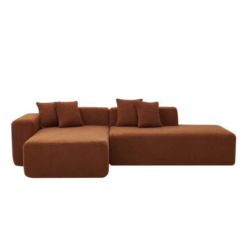 Contemporary Low Profile Sectional Chaise Foam Sofa 105" (3 Colors)