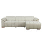 Modern Leather Chaise Sectional Sofa w/ Adjustable Foot & Headrest 113" (2 Colors)