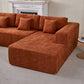 Modern Low Pro Dual Chaise Sectional Sofa in Soft Chenille Fabric 138" (3 Colors)