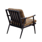 Anzan Accent Chair in Berham Chestnut Top Grain Leather & Matt Iron Base - Revel Sofa 