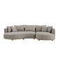 Modern Curved Faux Leather Chaise Sofa Sectional 128" (3 Colors)