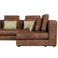 Modular Corner Sectional Sofa with Movable Ottoman in Brown or Black (113")