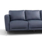 Astonic Contemporary Italian Leather 3 Seat Sofa, Blue 85" - Revel Sofa 